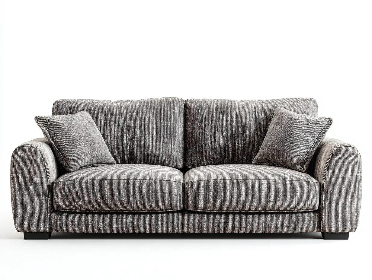 Sofá 2 plazas tapizado en tela 160x95x90 cm - gris - apto para salón - diseño moderno