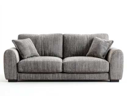 Sofá 2 plazas tapizado en tela 160x95x90 cm - gris - apto para salón - diseño moderno