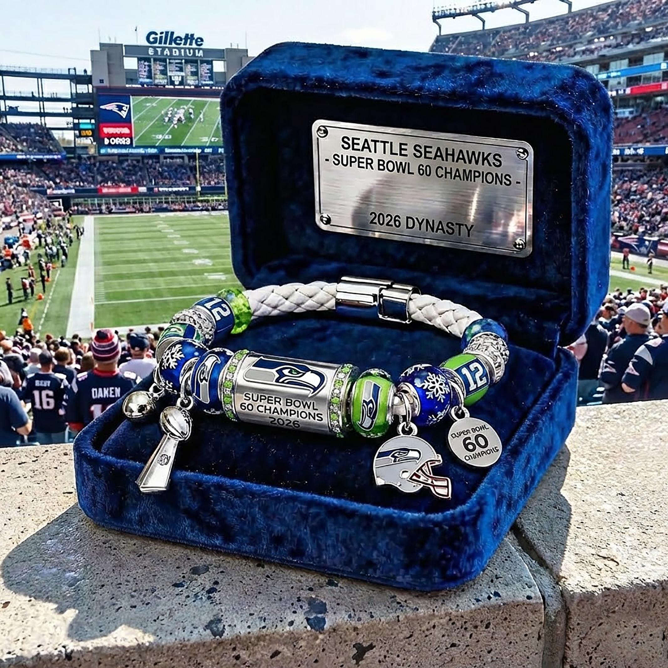Seattle Seahawks Super Bowl LX Championship Bracelet