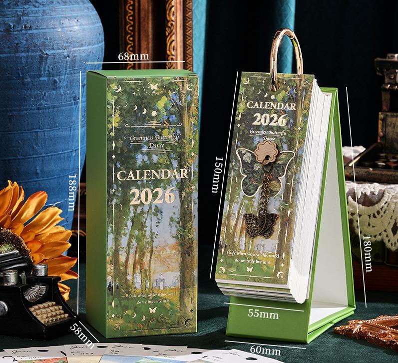 🎨 2026 Vintage European Style Oil Painting Flip Calendar