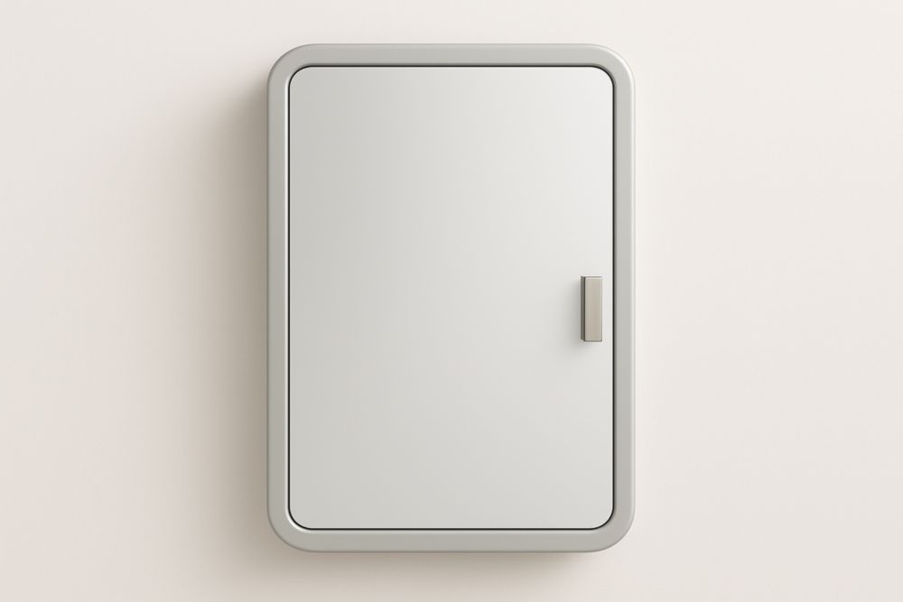 Armadio a Muro Rettangolare con Specchio 50x75x15 cm Metallo-Lenorivlo