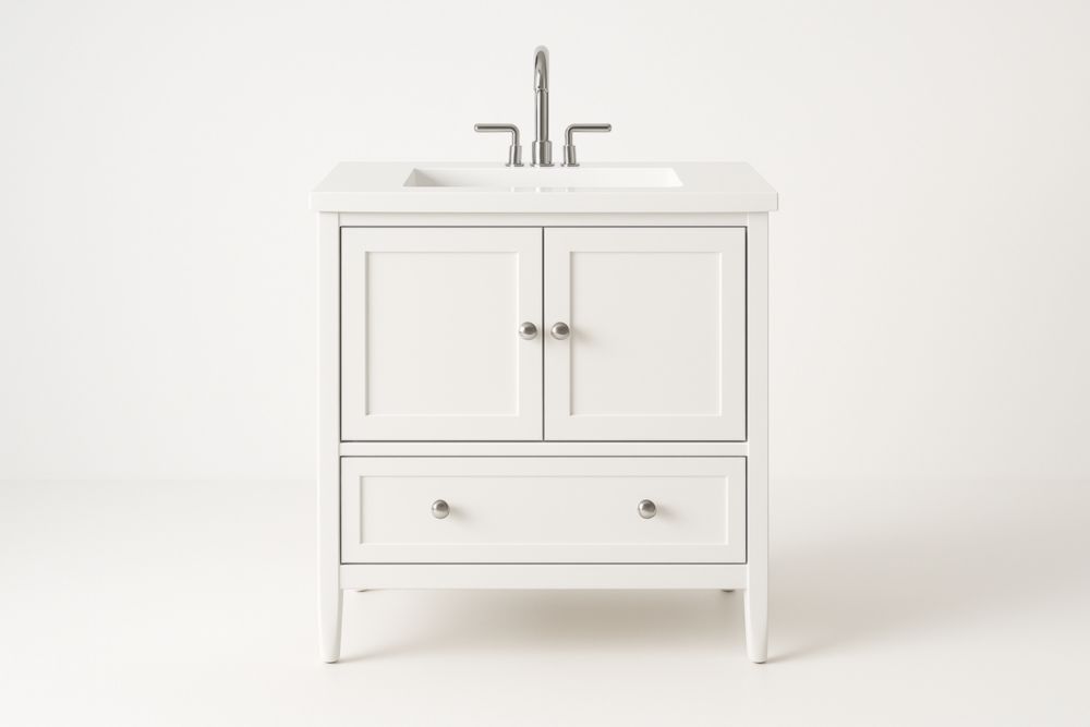 Mobile da bagno MDF con lavabo in ceramica bianco 85x75x50 cm-Lenorivlo