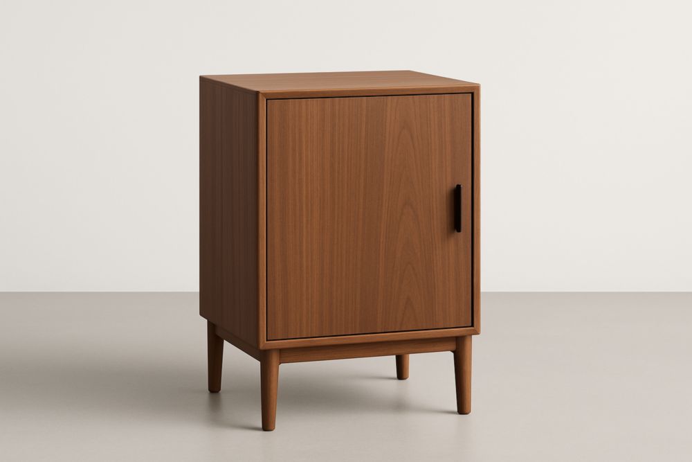 Mobile in legno MDF con anta singola 40x30x60 cm Marrone-Lenorivlo