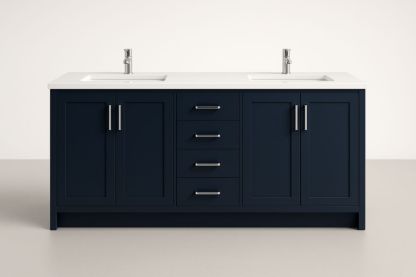 Mobile da bagno doppio lavabo MDF blu scuro 180x55x85 cm-Lenorivlo