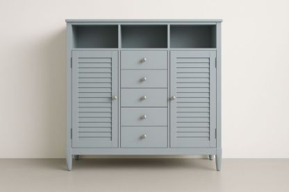 Credenza in MDF Azzurro con Cassetti e Ante-Lenorivlo