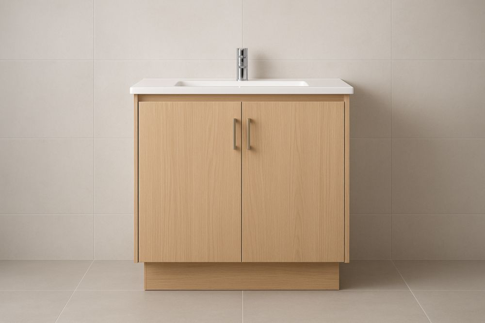 Mobile bagno in Legno con Lavabo in Ceramica 80x46x80 cm-Lenorivlo