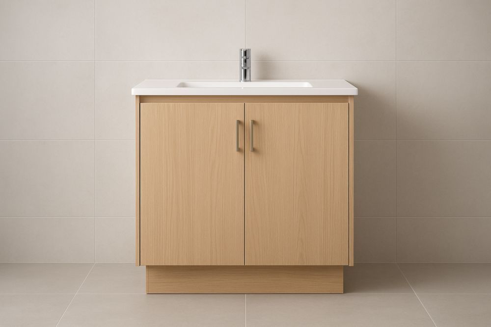 Mobile bagno in Legno con Lavabo in Ceramica 80x46x80 cm-Lenorivlo