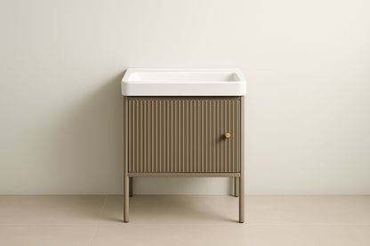 Mobile bagno in MDF con lavabo in ceramica 60x45x80 cm-Lenorivlo