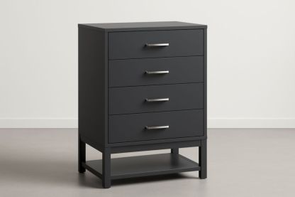 Cassettiera in MDF e Acciaio Nero 80x40x100cm-Lenorivlo