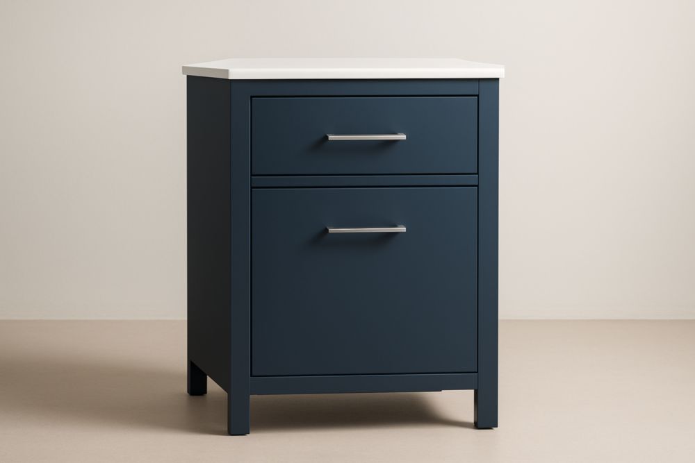 Mobiletto con Cassetti in MDF Blu 50x40x70 cm-Lenorivlo