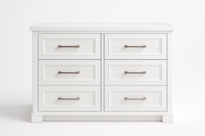 Cassettiera Bianca in MDF con 6 Cassetti 80x120x40 cm-Lenorivlo