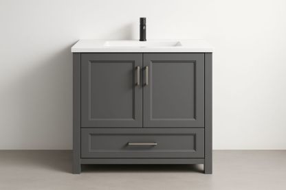 Mobile da bagno con lavabo singolo MDF e resina 80x45x85 cm-Lenorivlo