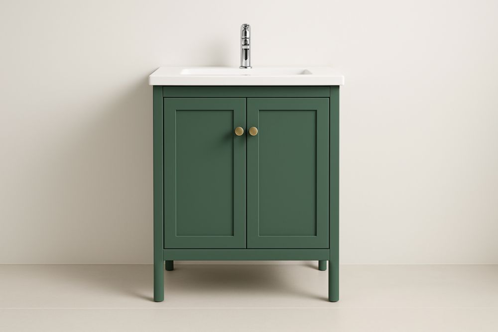 Mobile Lavabo Verde in MDF con Lavabo in Ceramica 60 x 45 cm-Lenorivlo