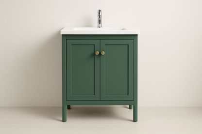 Mobile Lavabo Verde in MDF con Lavabo in Ceramica 60 x 45 cm-Lenorivlo