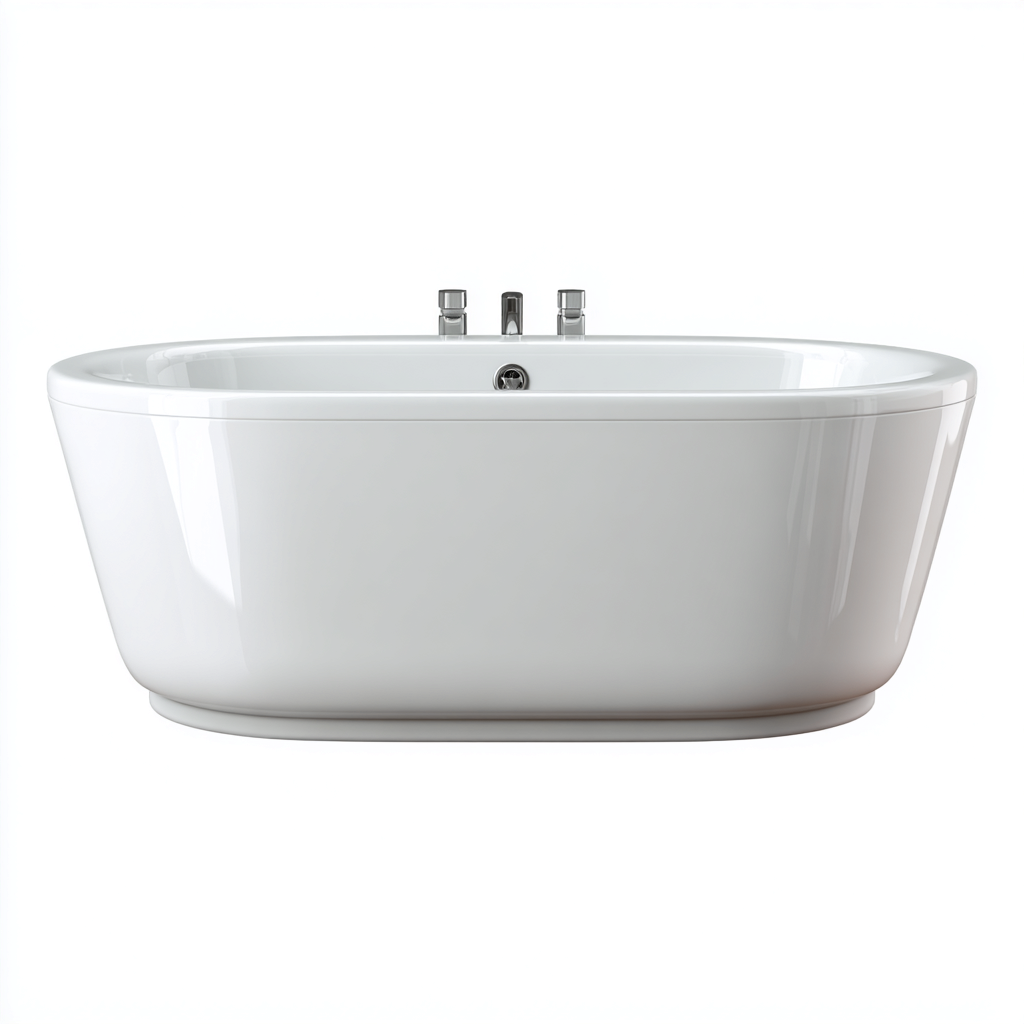 Baignoire îlot acrylique 175x78x60 cm - blanc - pour salle de bain - design moderne-Roomoliq