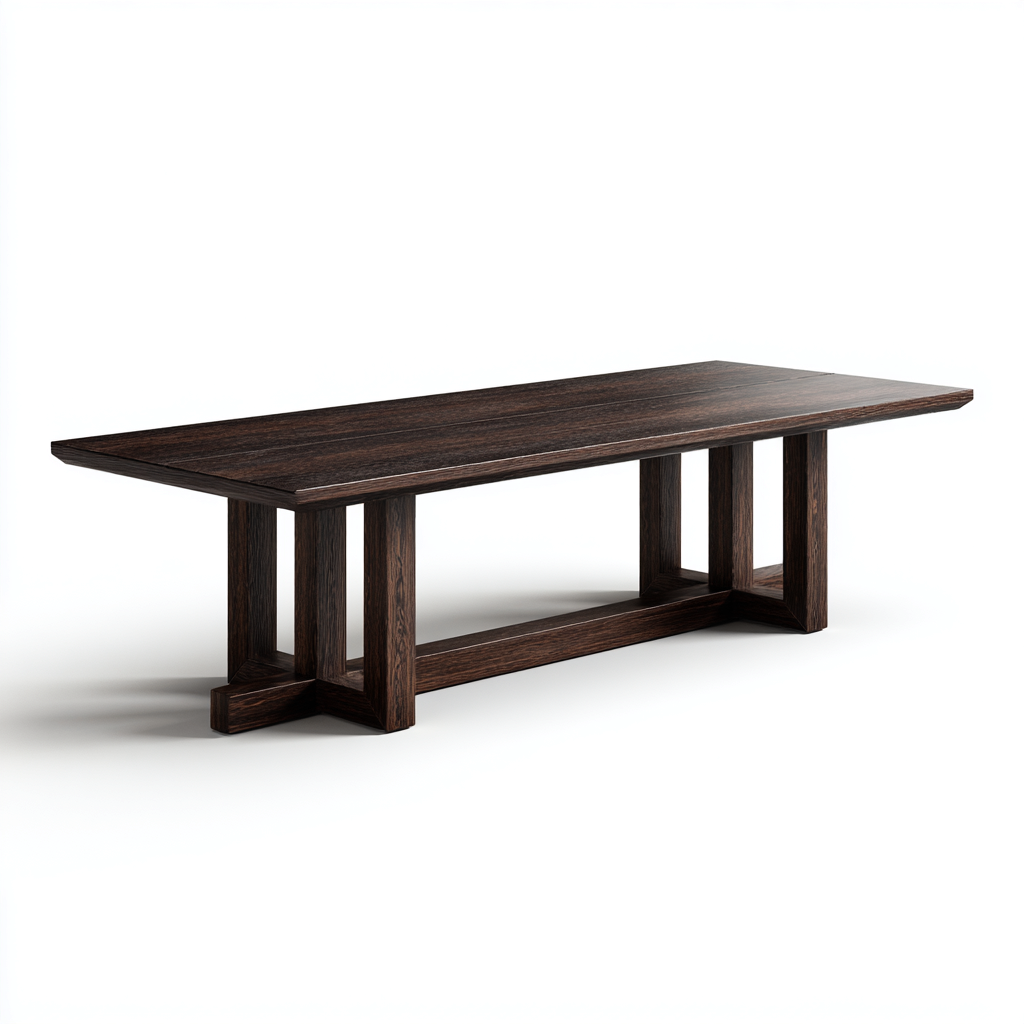 Table à manger bois 200x90x75 cm - brun - design moderne pour salle à manger-Roomoliq
