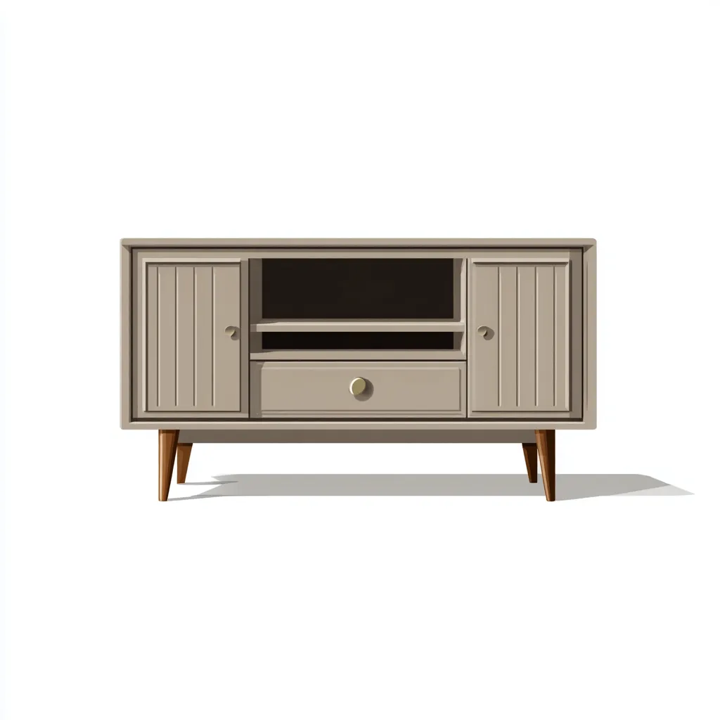 Meuble TV bois 120x40x60 cm - taupe - pour salon - style nordique-Roomoliq