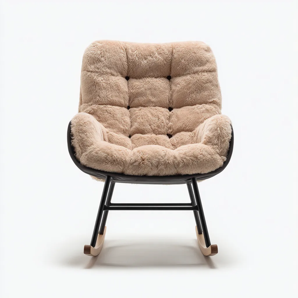 Fauteuil à bascule tissu 95x75x95 cm - beige - pour salon - design moderne-Roomoliq