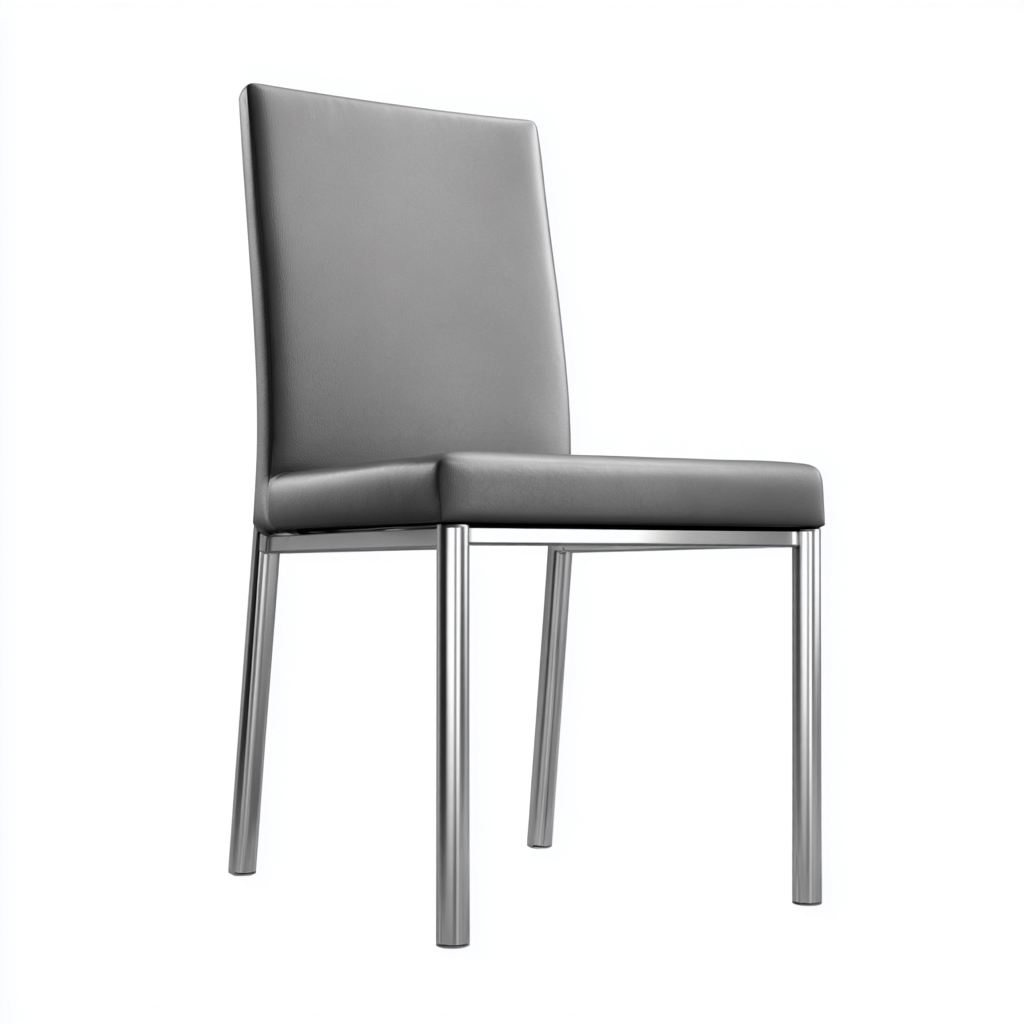 Chaise de salle à manger - similicuir - métal - 48x52x85 cm - gris - design moderne pour salle à manger-Roomoliq