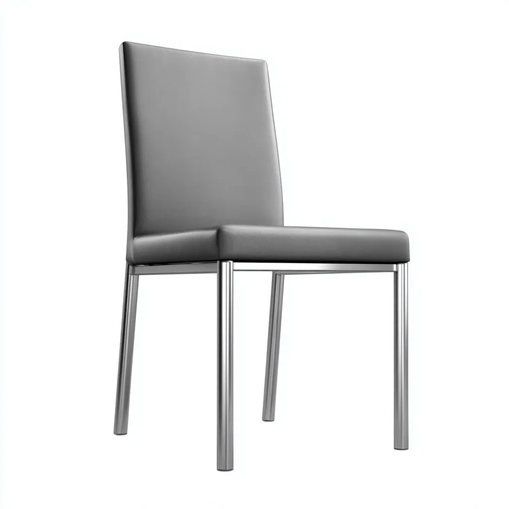 Chaise de salle à manger - similicuir - métal - 48x52x85 cm - gris - design moderne pour salle à manger-Roomoliq