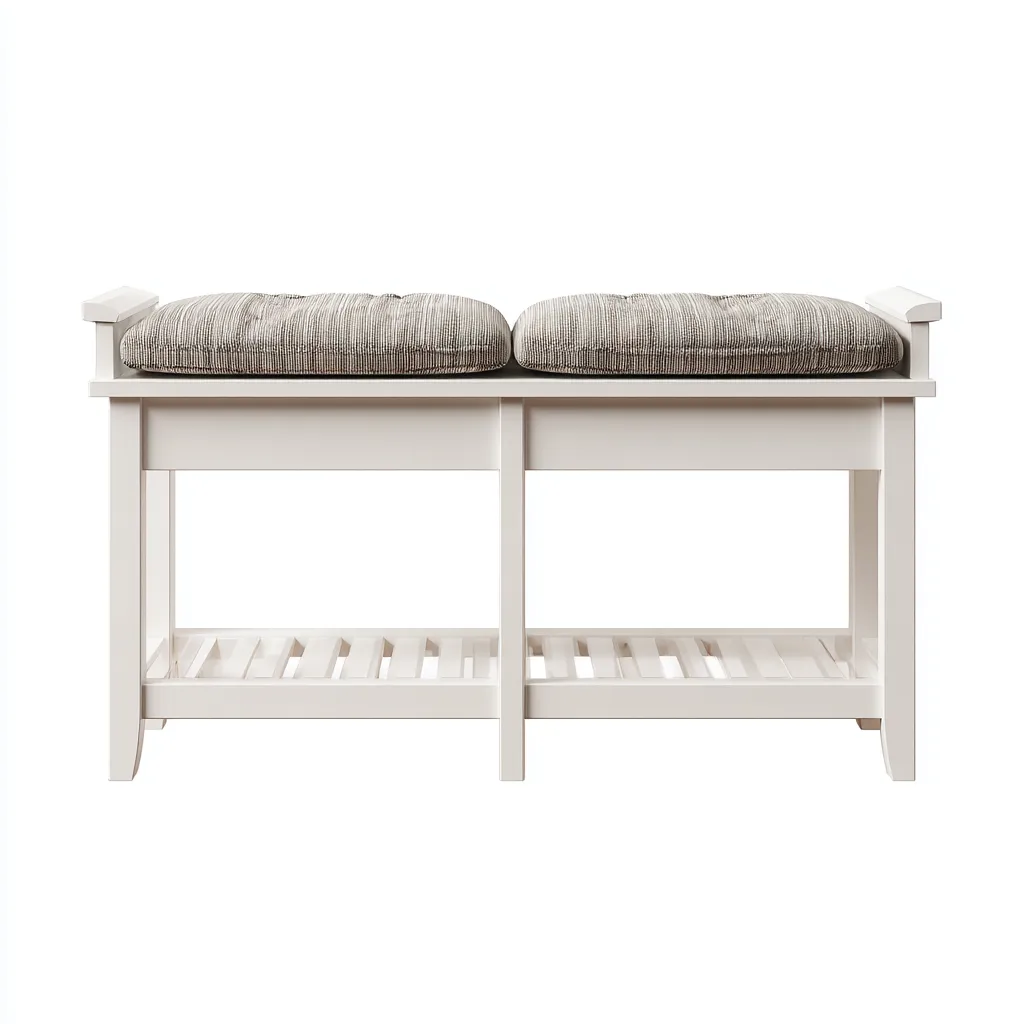 Meuble à chaussures - bois - 90x35x55 cm - blanc - adapté à l'entrée - design moderne-Roomoliq