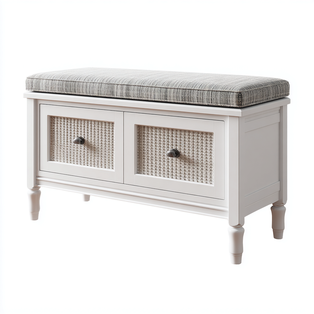 Meuble à chaussures bois 80x35x50 cm - blanc - gris - design moderne - pour entrée-Roomoliq