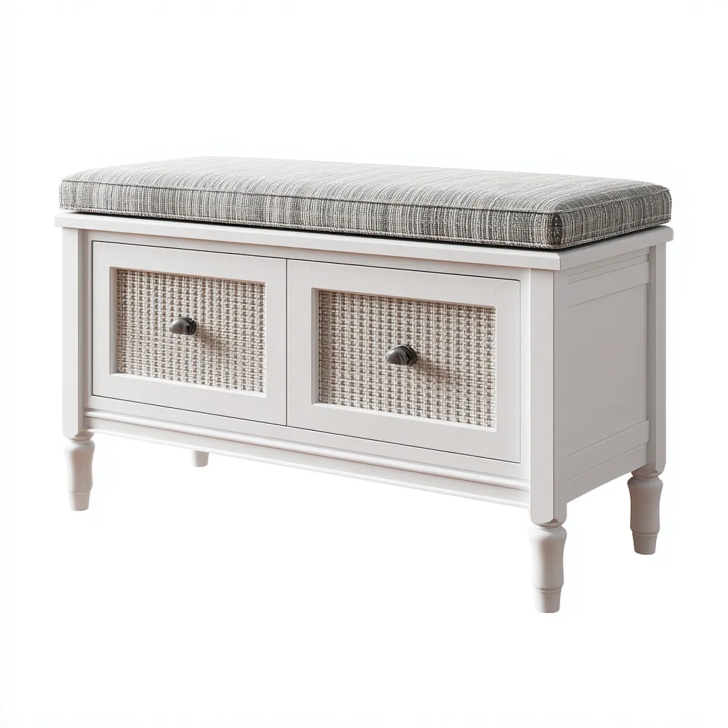 Meuble à chaussures bois 80x35x50 cm - blanc - gris - design moderne - pour entrée-Roomoliq