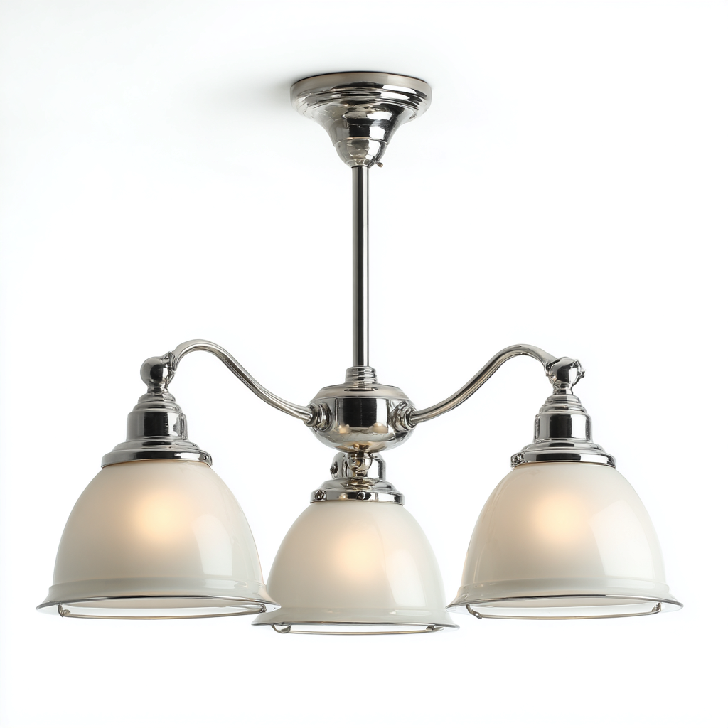 Plafonnier - métal - verre - 55x55 cm - argent - blanc - intérieur - design classique-Roomoliq