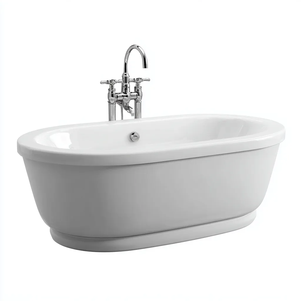 Baignoire autoportante - acrylique - 168x76x58 cm - blanc - adaptée à la salle de bain - design moderne-Roomoliq