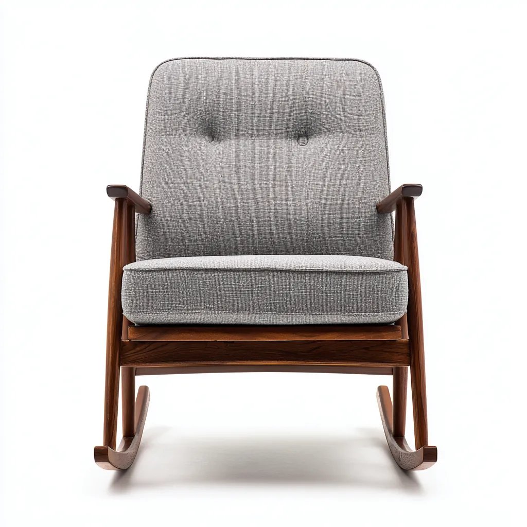 Fauteuil à bascule tissu 100x70x95 cm - gris - pour salon - design moderne-Roomoliq