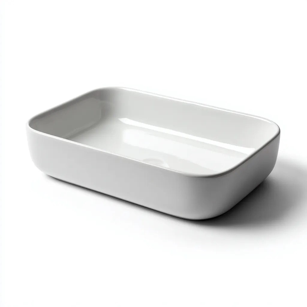 Lavabo en céramique - blanc - 54x36x14 cm - salle de bain - design moderne-Roomoliq