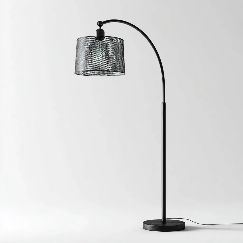 Lampadaire métal 30x30x165 cm - noir - design industriel - pour salon-Roomoliq