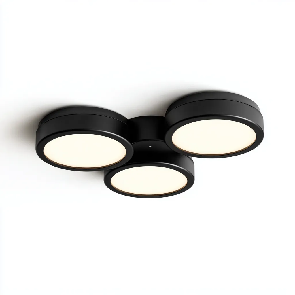 Plafonnier - métal - PP - 46x46 cm - noir - blanc - intérieur - design moderne-Roomoliq