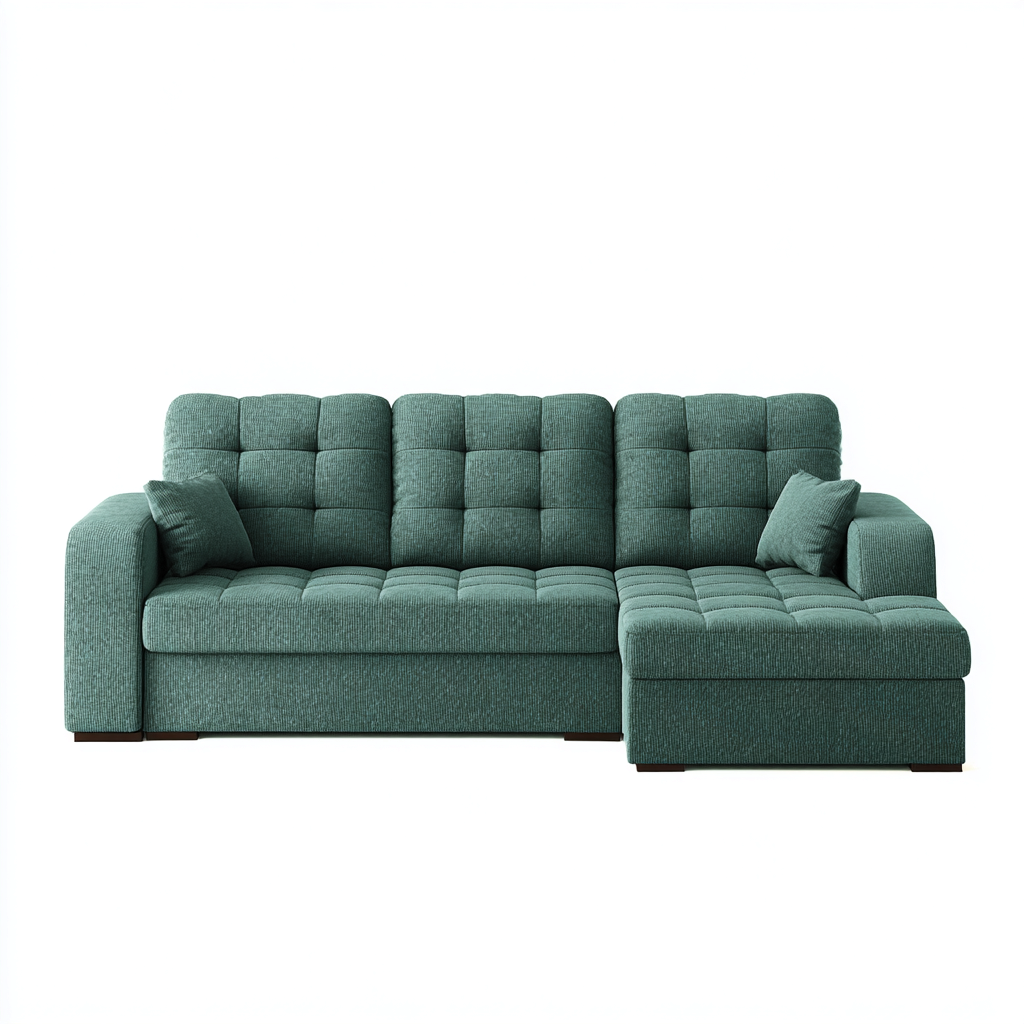 Canapé d'angle tissu 275x160x90 cm - vert foncé - pour salon - design moderne-Roomoliq
