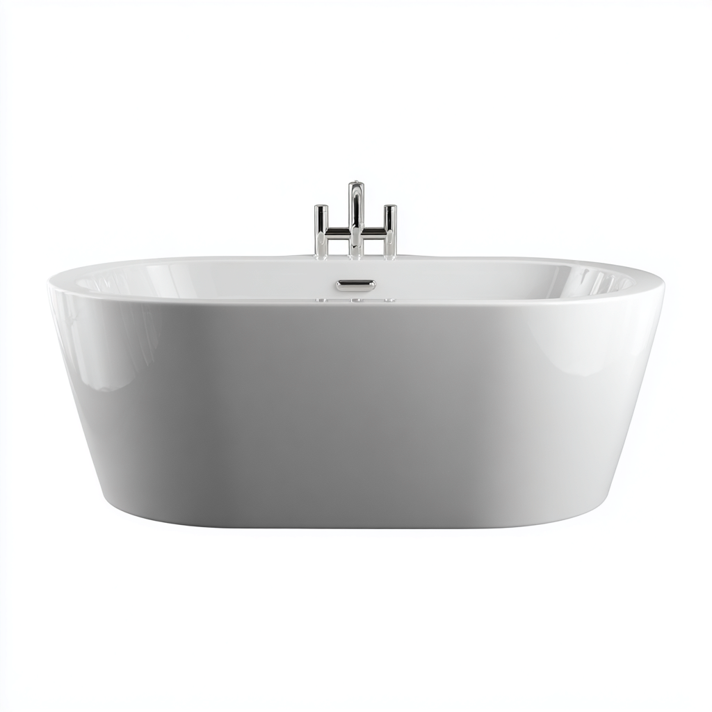 Baignoire autoportante - acrylique - 175x80x60 cm - blanc - adaptée à la salle de bain - design moderne-Roomoliq