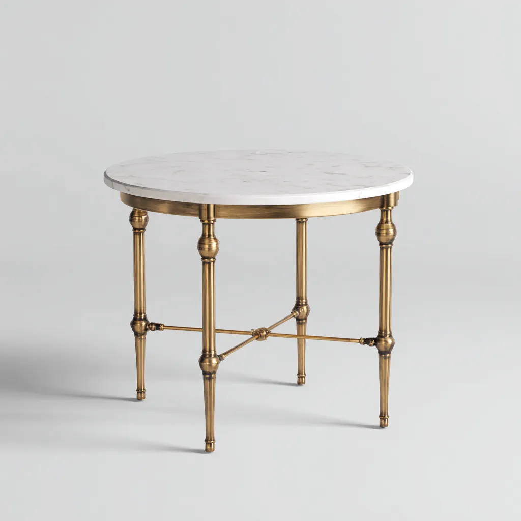 Table à manger - marbre - métal - 100x100x75 cm - blanc - or - design classique pour salle à manger-Roomoliq