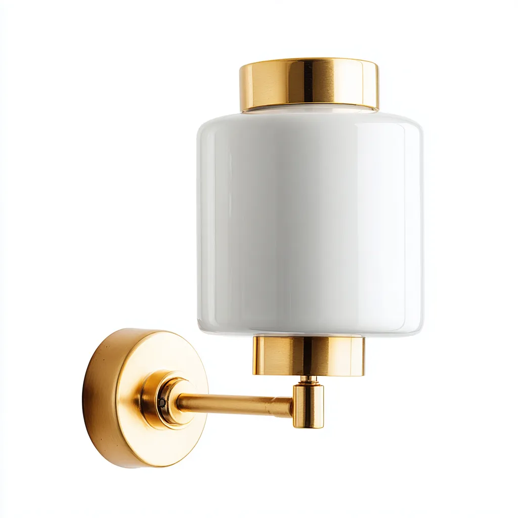 Applique murale - métal - verre - 12x18x22 cm - blanc - or - adaptée à l'intérieur - design moderne-Roomoliq