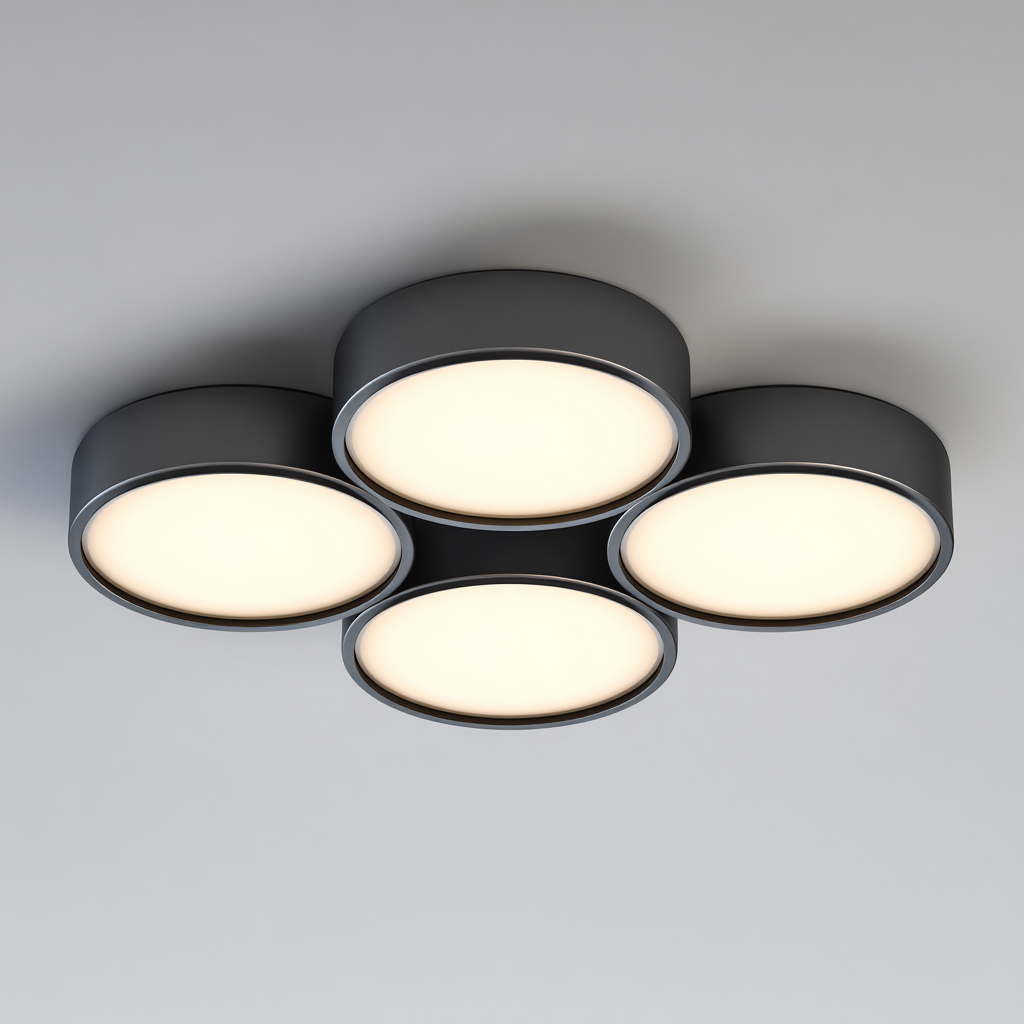 Plafonnier - métal - PP - 60x60 cm - noir - blanc - intérieur - design moderne-Roomoliq