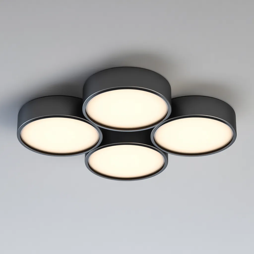 Plafonnier - métal - PP - 60x60 cm - noir - blanc - intérieur - design moderne-Roomoliq