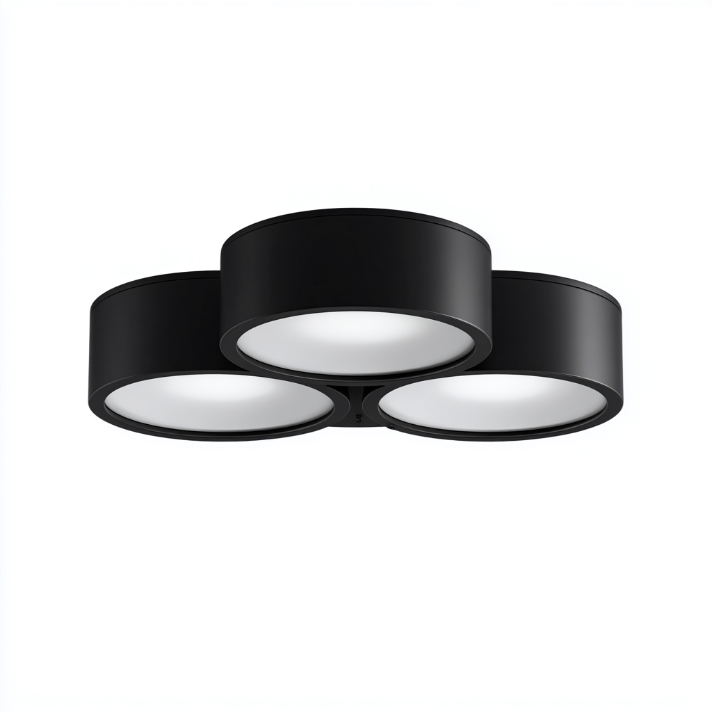 Plafonnier - métal noir 48x48 cm - noir - blanc - design moderne - adapté à la pièce à vivre-Roomoliq