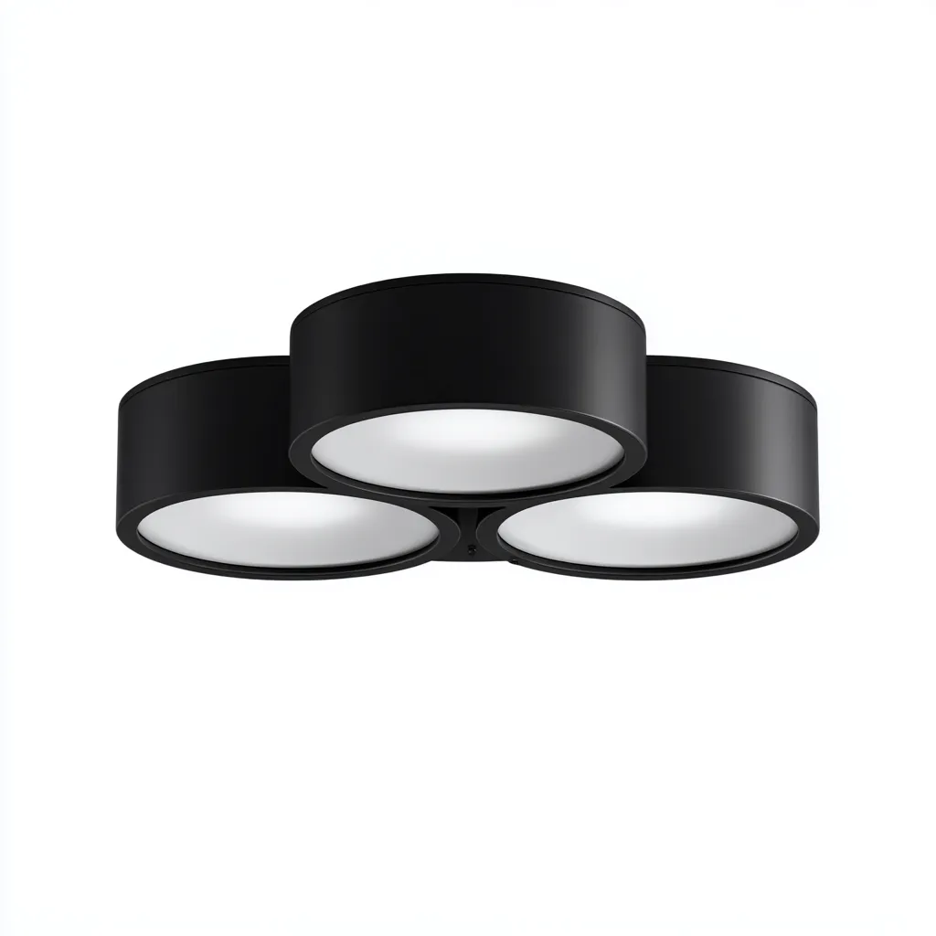 Plafonnier - métal noir 48x48 cm - noir - blanc - design moderne - adapté à la pièce à vivre-Roomoliq