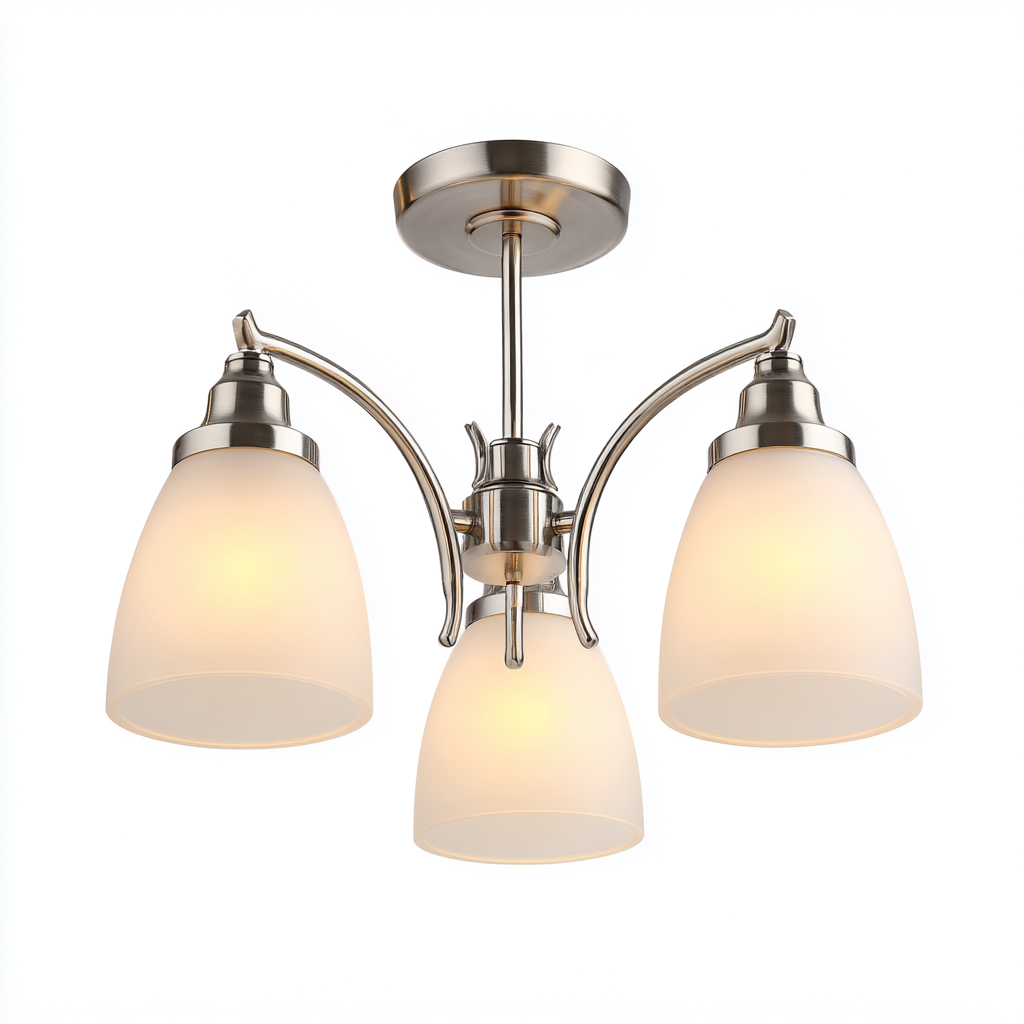 Plafonnier - métal et verre 42x42 cm - argent - blanc - style classique - adapté à la pièce à vivre-Roomoliq