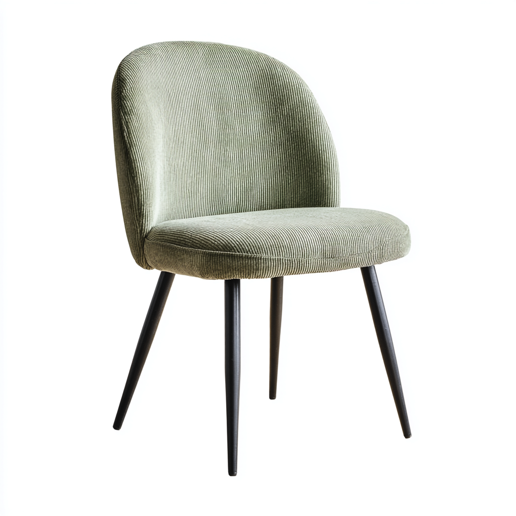 Chaise de salle à manger velours côtelé 52x58x82 cm - vert - design moderne pour salle à manger-Roomoliq