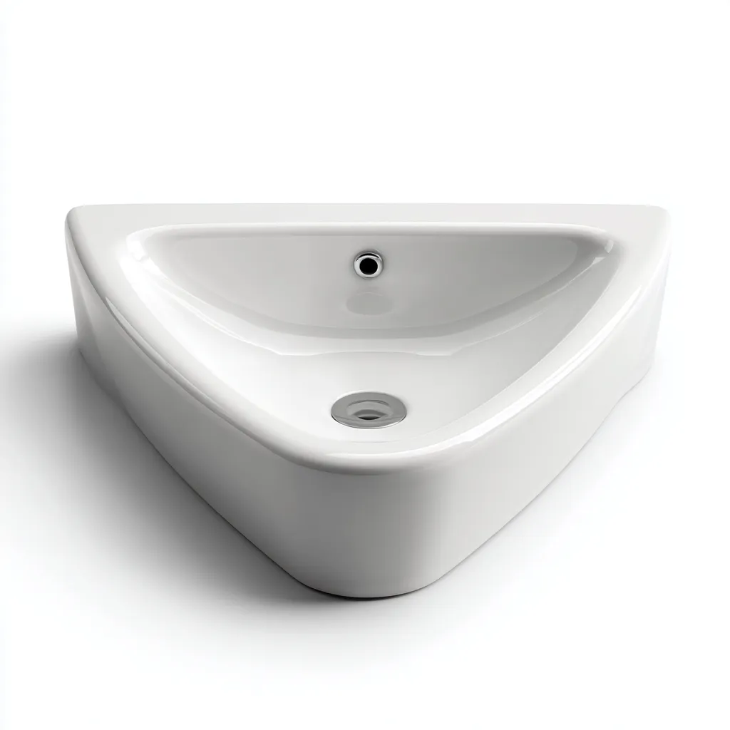 Lavabo en céramique - blanc - 46x46x18 cm - salle de bain - design contemporain-Roomoliq