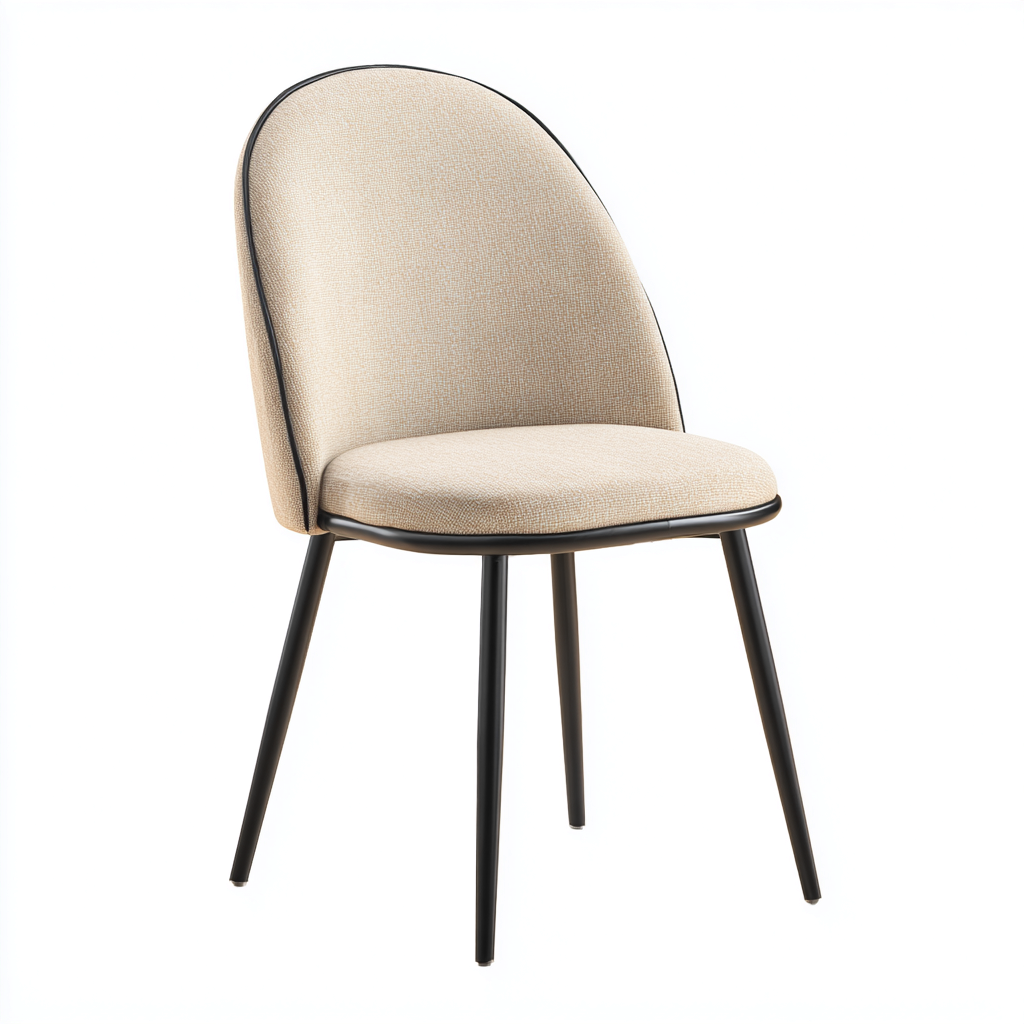 Chaise de salle à manger tissu 52x58x82 cm - beige - design moderne pour salle à manger-Roomoliq