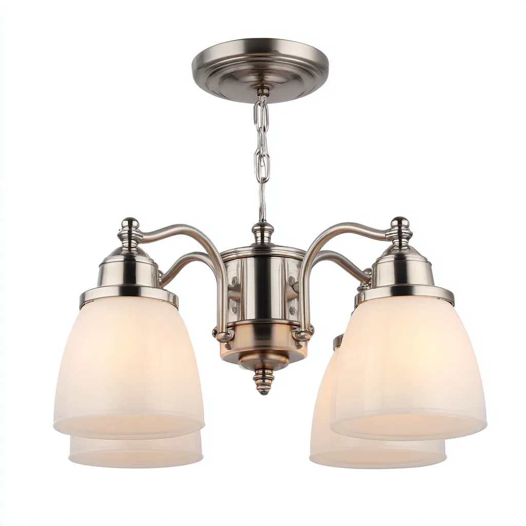 Plafonnier - métal et verre 42x42 cm - argent - blanc - style classique - adapté à la pièce à vivre-Roomoliq