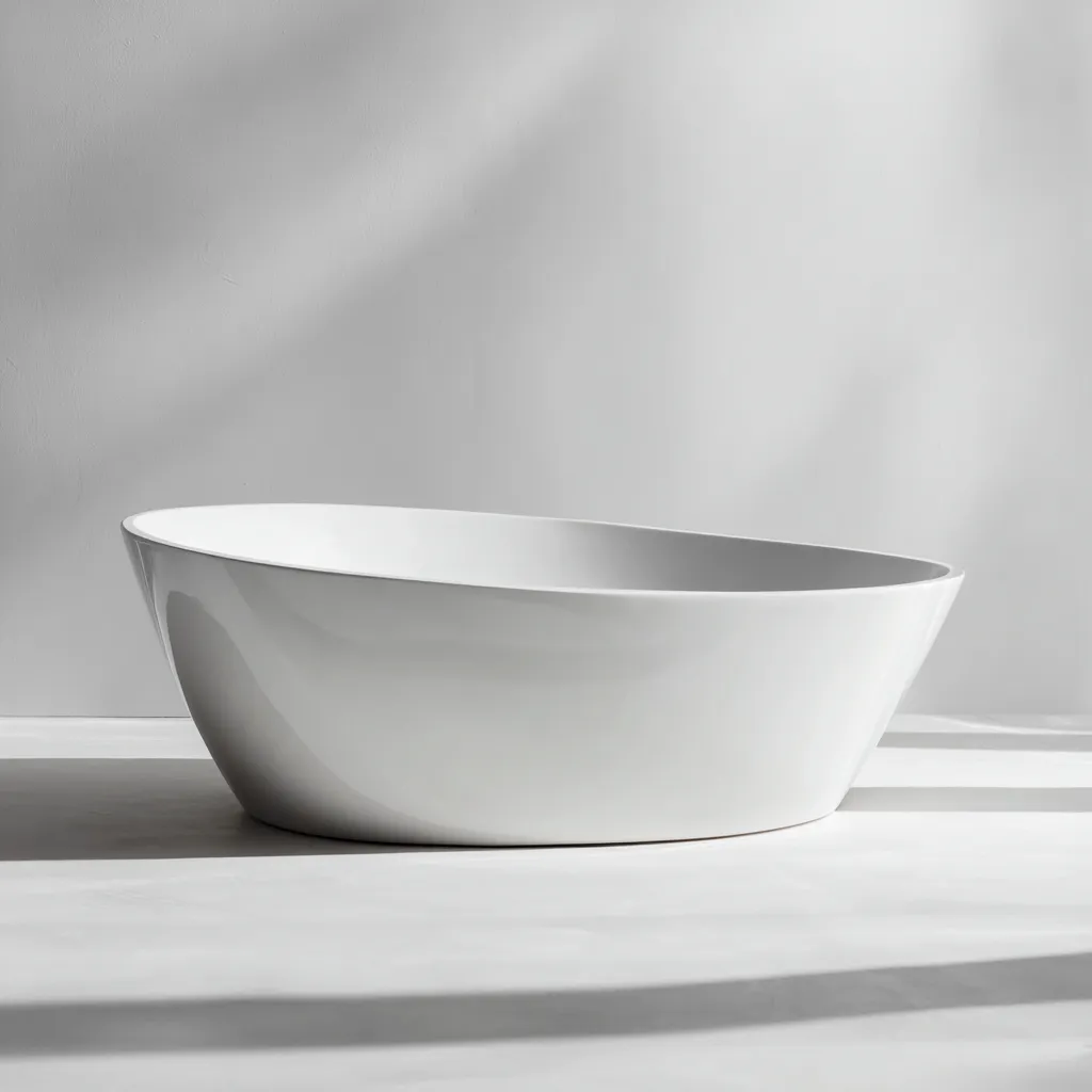 Lavabo en céramique 55x40x18 cm - blanc - vasque ovale moderne pour salle de bain-Roomoliq