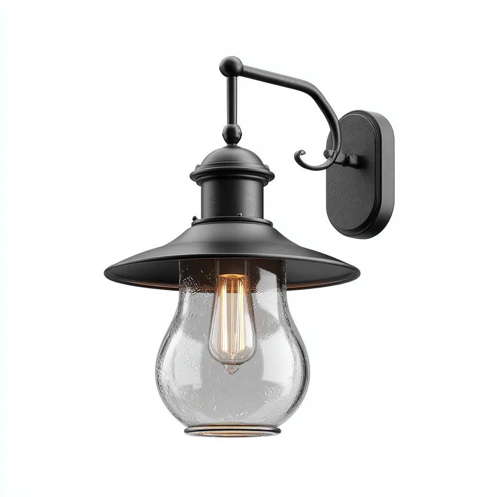 Applique murale métal 20x24x32 cm - noir - style rétro - pour intérieur - extérieur-Roomoliq