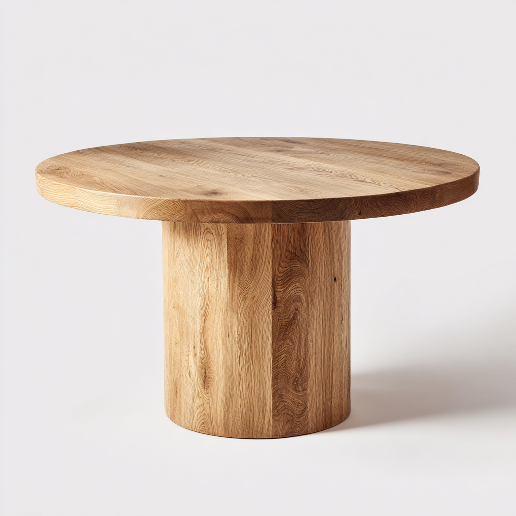 Table à manger - bois massif - 120x120x75 cm - chêne clair - design moderne pour salle à manger-Roomoliq