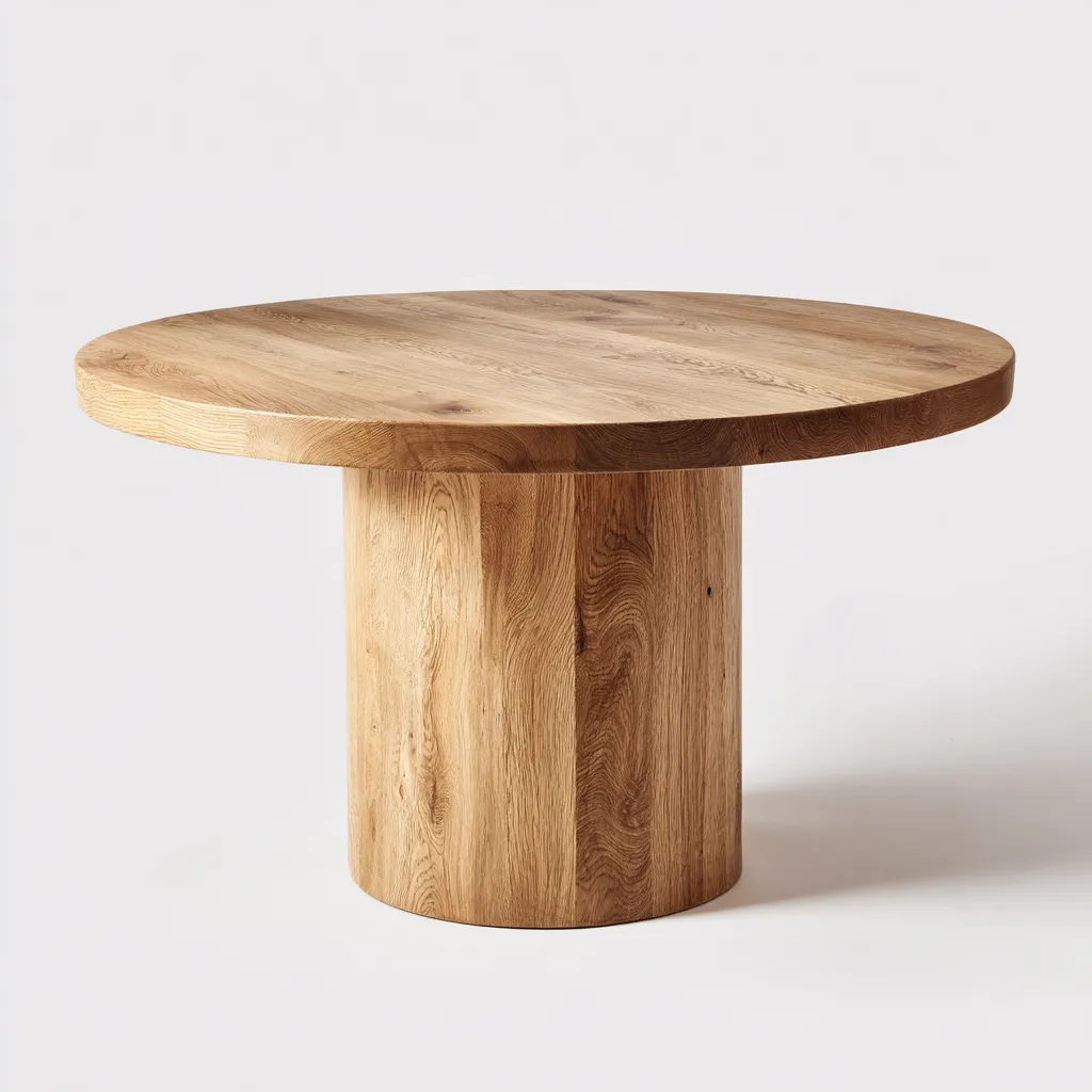 Table à manger - bois massif - 120x120x75 cm - chêne clair - design moderne pour salle à manger-Roomoliq
